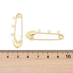 Brass Pave Cubic Zirconia Multi-Strand Links&nbsp;KK-U062-52G
