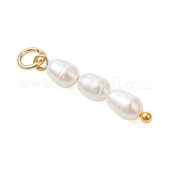 3Pcs 3 Styles Natural Cultured Freshwater Pearl Beaded Pendants&nbsp;PALLOY-JF05093