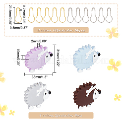 DIY Hedgehog Silicone Beads Knitting Needle Protectors/Knitting Needle Stoppers with Stitch Markerss&nbsp;IFIN-NB0001-57