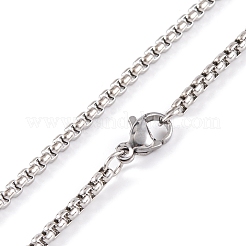 Stainless Steel Box Chain Necklaces&nbsp;LS-NJEW-P304-01D
