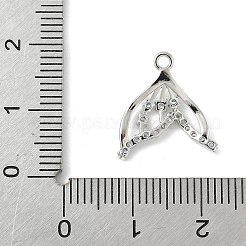 Brass Pave Light Sky Blue and Clear Cubic Zirconia Sea Animal Connector Charms&nbsp;KK-M326-07B-P