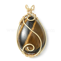 Natural Mixed Gemstone Copper Wire Wrapped Pendants&nbsp;PALLOY-JF02163