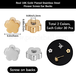 60Pcs 2 Colors Stainless Steel Ear Nuts&nbsp;STAS-BBC0006-40A