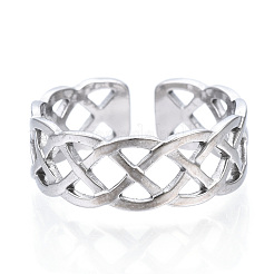 Non-Tarnish 304 Stainless Steel Wire Wrap Open Cuff Ring&nbsp;RJEW-N040-35