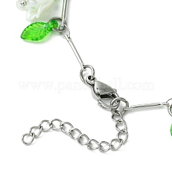 Brass Bar Link Chains Charm Bracelets&nbsp;BJEW-JB11524-03