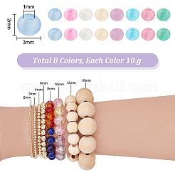 2104Pcs 8 Colors Transparent Frosted Glass Round Seed Beads&nbsp;SEED-PH0001-92