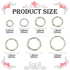 28Pcs 7 Styles Zinc Alloy Spring Gate Rings&nbsp;FIND-CJ0003-98