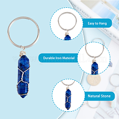 7Pcs Wire Wrapped Mixed Gemstone Bullet Keychain&nbsp;KEYC-PH01454