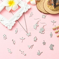 30Pcs 15 Styles 201 Stainless Steel Pendants&nbsp;STAS-CJ0003-18
