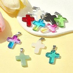 10Pcs 10 Colors Glass Pendant&nbsp;GLAA-FS0001-83