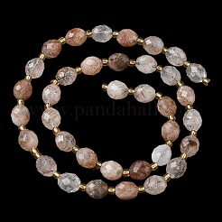Natural Copper Rutilated Quartz Beads Strands&nbsp;G-F809-A41-01