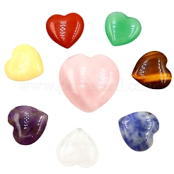 Mixed Natural Gemstone Healing Love Heart Stones Ornaments Set&nbsp;PW-WG36787-02