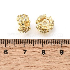 Brass Micro Pave Clear Cubic Zirconia Spacer Beads&nbsp;KK-Z156-09G