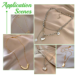 30Pcs 2 Colors 304 Stainless Steel Chain Extender&nbsp;FIND-UN0004-16