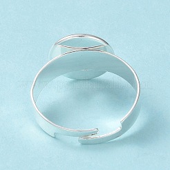Adjustable 201 Stainless Steel Finger Rings Components&nbsp;STAS-G187-01S-10mm
