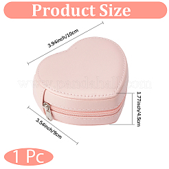 Heart PU Imitation Leather Jewelry Organizer Zipper Boxes&nbsp;AJEW-CL0006-03B