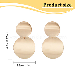2 Pairs 2 Colors Alloy Double Flat Round Dangle Stud Earrings for Women&nbsp;EJEW-AN0001-84