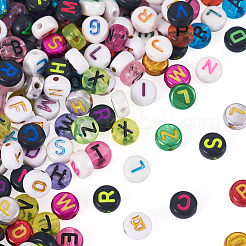 DIY Flat Round with Letter Beads Bracelets Making Kits&nbsp;DIY-TADJ0001-02