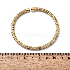 Braided 304 Stainless Steel Cuff Bangles for Women&nbsp;BJEW-A067-04G