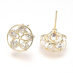 Brass Stud Earrings&nbsp;EJEW-P155-02G-NF