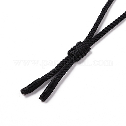 Adjustable Natural Amethyst Teardrop with Spiral Pendant Necklace with Nylon Cord for Women&nbsp;NJEW-L171-04B