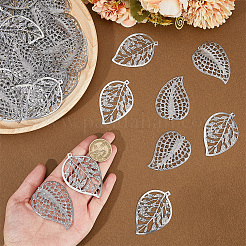 60Pcs 2 Styles Iron Leaf Ornaments&nbsp;AJEW-GF0012-11B