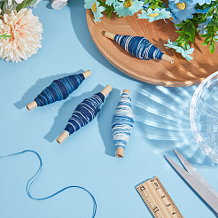 4 Rolls 4 Colors Tie-Dyed Round Cotton Cord&nbsp;WCOR-CY0001-03