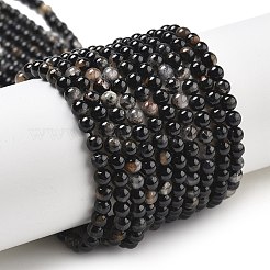 Natural Black Tourmaline Beads Strands&nbsp;X-G-Q031-A01-4mm