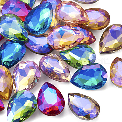 70Pcs 7 Colors Pointed Back Glass Rhinestone Cabochons&nbsp;RGLA-TA0001-06