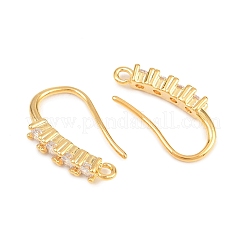 Brass Rhinestone Earring Hooks&nbsp;KK-C261-01C-G