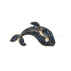 Whale Alloy Full Rhinestone Sea Animal Brooch&nbsp;PW-WGFCED2-01