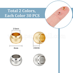 60Pcs 2 Colors Ion Plating(IP) 201 Stainless Steel Beads&nbsp;STAS-UN0055-57