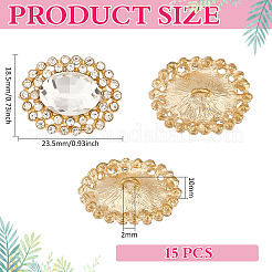 15Pcs 1-Hole Zinc Alloy Shank Buttons&nbsp;BUTT-MA0001-13A