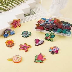 30Pcs 15 Style Transparent Acrylic Pendants&nbsp;KY-SZ0001-18