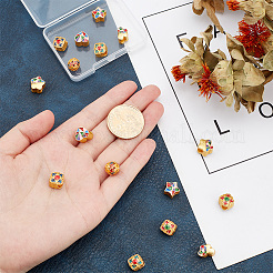 16Pcs 8 Style Alloy Enamel European Beads&nbsp;KK-PH0009-14