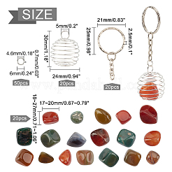 DIY Stone Bead Cage Pendant Keychain Making Kit&nbsp;DIY-GA0003-10