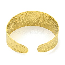 Ion Plating(IP) 304 Stainless Steel Textured Open Cuff Bangles for Women&nbsp;STAS-M001-16G