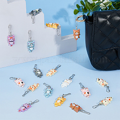 18Pcs 9 Colors Cat Resin Zipper Pulls&nbsp;HJEW-DC00037