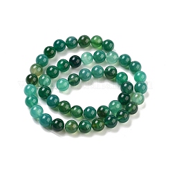 Natural Green Onyx Agate Dyed & Heated Round Bead Strands&nbsp;G-P070-19-8mm