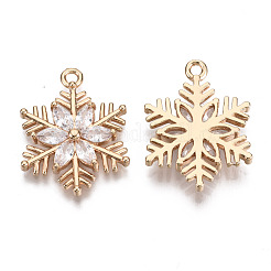 Christmas Brass Micro Pave Cubic Zirconia Links Connectors&nbsp;X-KK-R111-009-B01