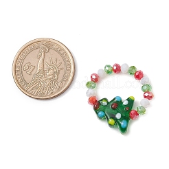 3Pcs Christmas Glass & Handmade Lampwork Finger Rings for Women&nbsp;RJEW-TA00208