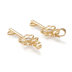 Brass Micro Pave Cubic Zirconia Pendants&nbsp;KK-K246-33G