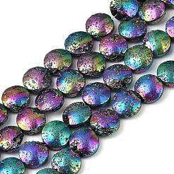 Electroplated Natural Lava Rock Beads Strands&nbsp;G-K388-01E