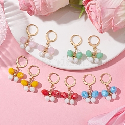 7 Pairs 7 Colors Alloy Dangle Leverback Earrings&nbsp;EJEW-JE05716