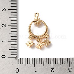 Brass Micro Pave Clear Cubic Zirconia Pendants&nbsp;KK-C062-079G