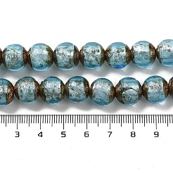 Handmade Gold Sand Lampwork Beads Strands&nbsp;LAMP-P062-01E