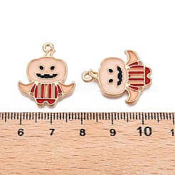 Halloween Theme Rack Plating Luminous Alloy Enamel Pendants&nbsp;ENAM-N056-232G