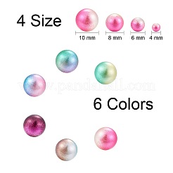 Rainbow Acrylic Imitation Pearl Beads&nbsp;OACR-YW0001-05