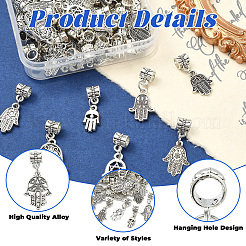 60Pcs 10 Colors Alloy European Dangle Charms&nbsp;PALLOY-CJ00187