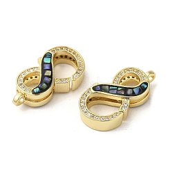 Brass Micro Pave Cubic Zirconia Lobster Claw Clasps&nbsp;KK-K385-010G